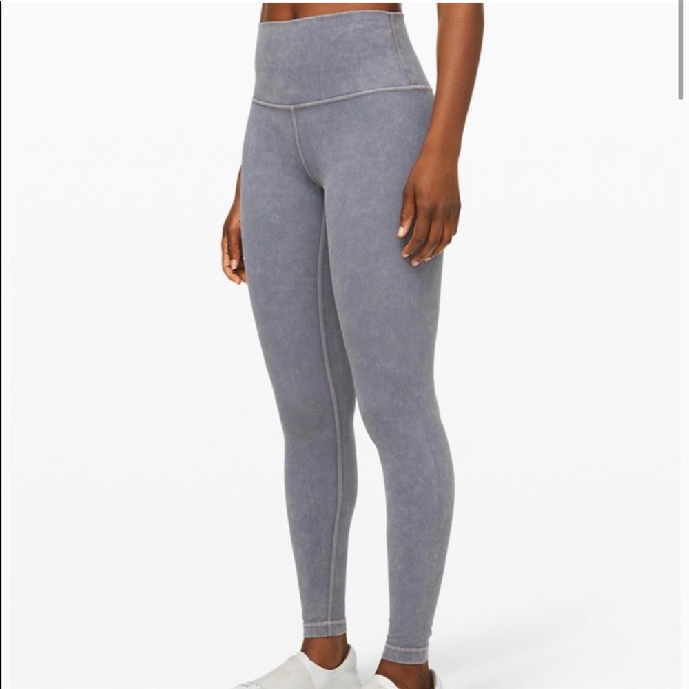 Lululemon Wunder Under Acid Wash Long Pants Leggings